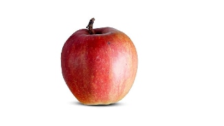 Rode appel op een witte achtergrond