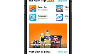 Homepage van de Mijn AH app met producten en aanbiedingen