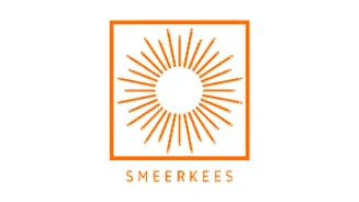 Logo van Smeerkees met een oranje zonnestraalontwerp.