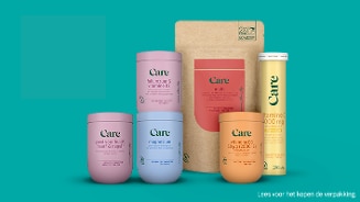 Verzameling Care voedingssupplementen, waaronder magnesium, vitamine C, foliumzuur & vitamine D3, multivitaminen en supplement voor huid, haar en nagels