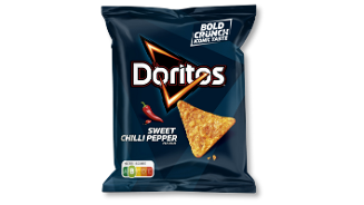 Zak Doritos Sweet Chilli Pepper chips met Nutri-Score label.