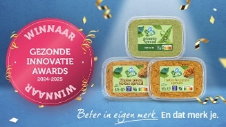 AH Terra spreads bekroond met Gezonde Innovatie Awards 2024-2025: groenten-, Thaise pinda kokos- en Indische pindaspread. Beter in eigen merk.
