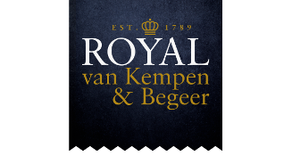 Logo van Royal van Kempen & Begeer, Est. 1789, met een kroon erboven.