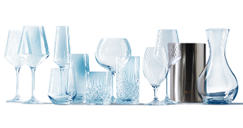 Assortiment van Royal van Kempen & Begeer glazen, karaf en wijnkoeler