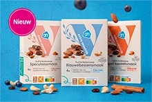 Lekkere en gezonde tussendoortjes zoals noten, snack crackers, crunchy beans, granola bites en druiven.