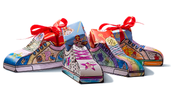 Geknutselde schoentjes met hamsterpakketjes