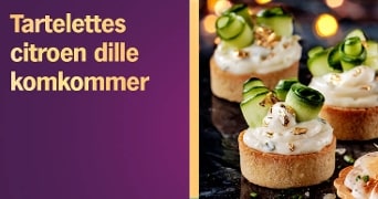 Tartelettes met citroen, dille en komkommer als feestelijk hapje