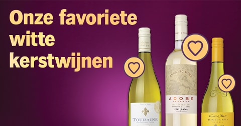 Onze favoriete witte kerstwijnen: Touraine, Adobe Reserva en Cono Sur Bicicleta.