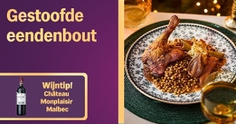 Gestoofde eendenbout wijntip Chateau Monplaisir Malbec