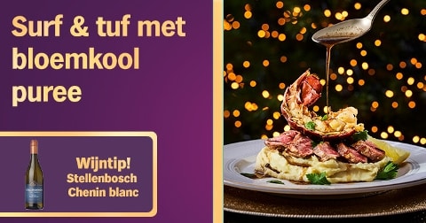 Surf & turf met bloemkoolpuree