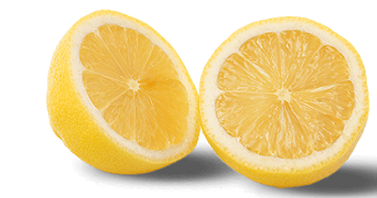 Gele citroen doormidden gesneden