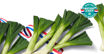 Verse prei met Nederlands lint en AH Beter Voor Natuur & Boer keurmerk