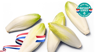 Witlof met Natuur & Boer keurmerk en Nederlandse vlag