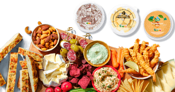 Borrelplank met borrelbakjes