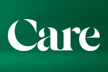 Wit Care-logo op een groene achtergrond