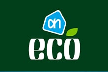 Albert Heijn eco logo met groene achtergrond