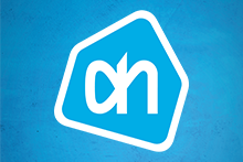 Albert Heijn logo op een blauwe achtergrond