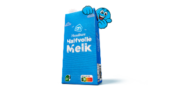 Houdbare halfvolle melk met mascotte