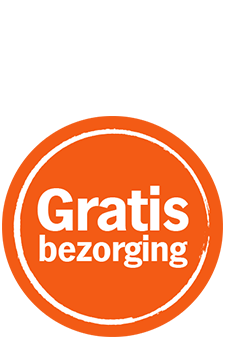 Promotie voor gratis bezorging in een oranje cirkel