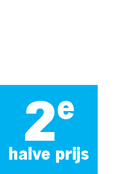Promotie: tweede artikel voor halve prijs.