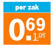 per zak van €1.05 voor €0.69