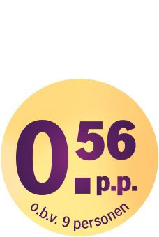 56 cent per persoon op basis van 9 personen