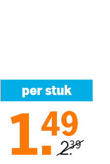 Prijssticker met aanbieding: per stuk 1,49 euro, was 2,39 euro