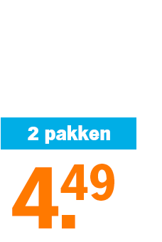 Twee pakken voor 4,49 euro aanbieding