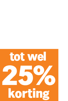 Tot wel 25% korting aanbieding in oranje vlak