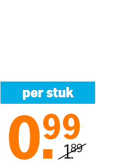 Korting: per stuk voor 0,99 euro, was 1,89 euro