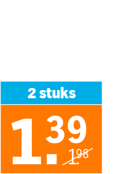 bonusaanbieding 2 stuks 1.39