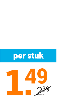 Aanbieding: per stuk van €2,39 voor €1,49