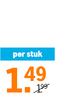 Prijssticker per stuk van 1.99 voor 1.49