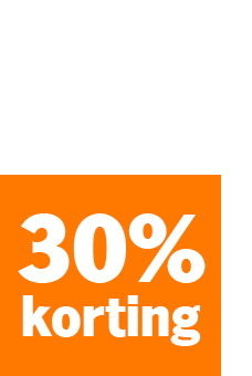 30% korting promotie in oranje vlak