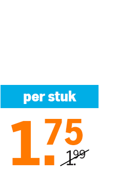 Aanbieding per stuk: 1,75 euro, voorheen 1,99 euro