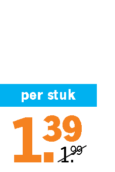 Prijssticker per stuk van 1.99 voor 1.39