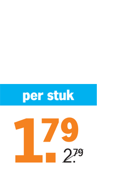 Prijssticker per stuk van 2.79 voor 1.79