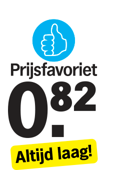 Prijsfavoriet altijd laag 0.82