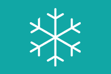 Sneeuwvlok icoon op een turquoise achtergrond