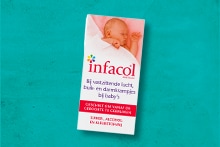 Infacol verpakking voor verlichting van krampjes bij baby's.
