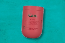 Potje Care multi-supplement op turquoise achtergrond