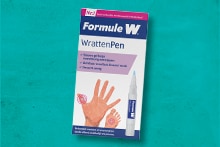 Formule W WrattenPen verpakking op een blauwe achtergrond
