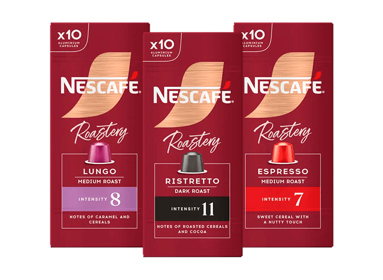 Nescafe Roastery ristretto, lungo en espresso