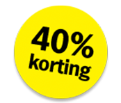 Actiesticker met 40% korting