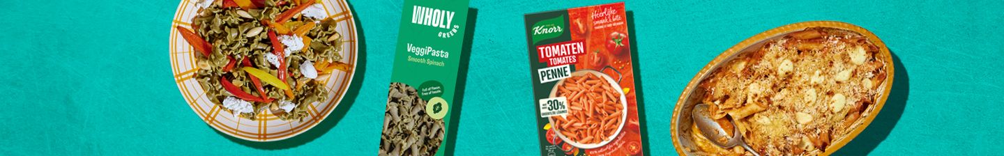 Nieuw: Wholy Greens VeggiPasta & Knorr tomaten penne