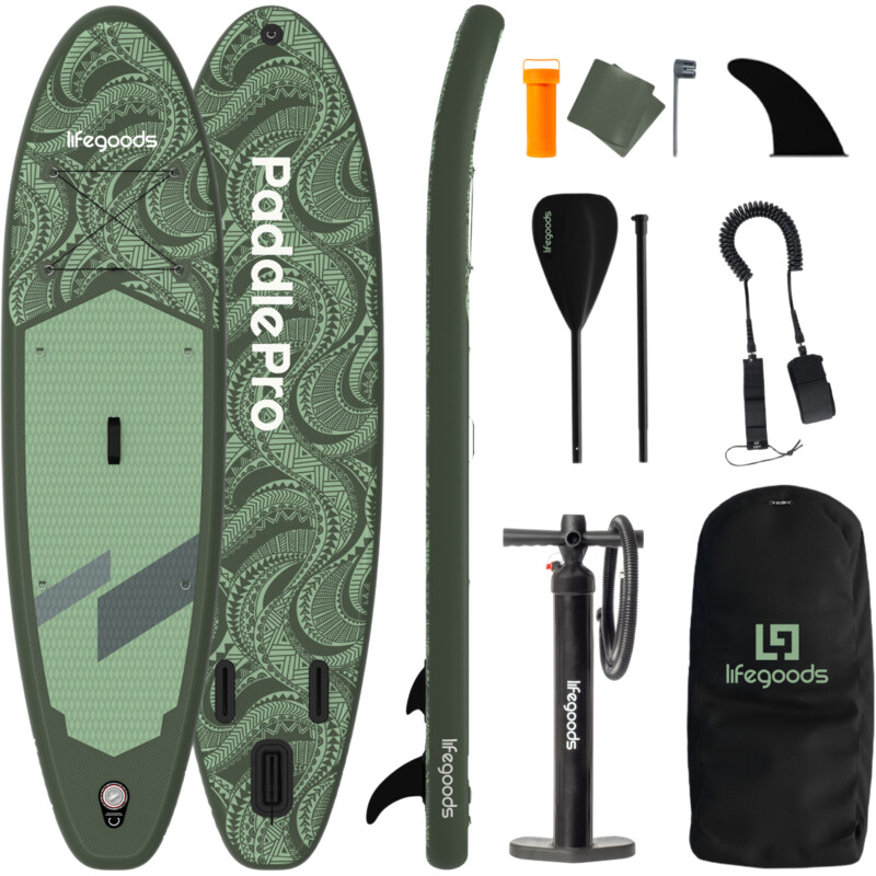 Lifegoods SUp board basic allround 1 tribal green