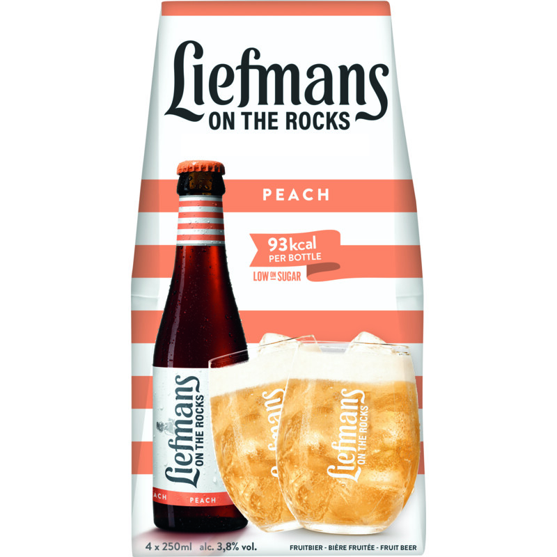 Een afbeelding van Liefmans On the rocks peach 4-pack