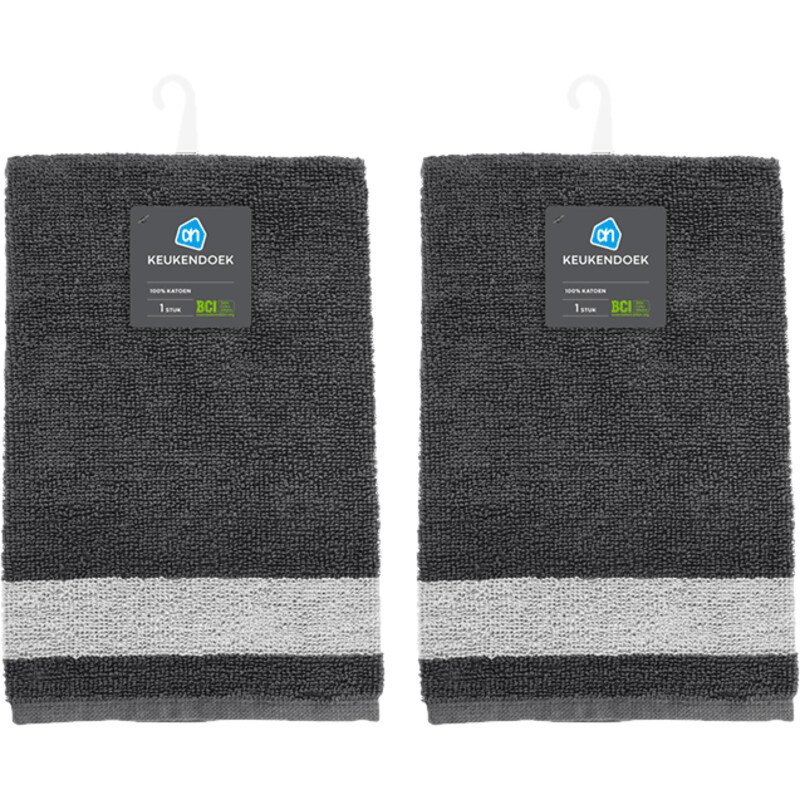 Een afbeelding van AH Keukendoek grijs 2-pack