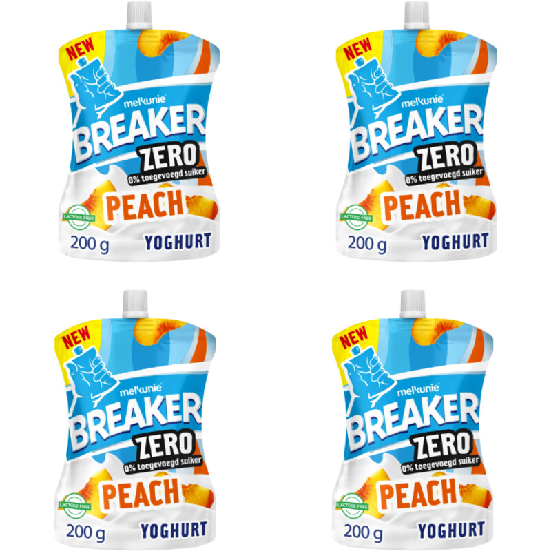 Een afbeelding van Melkunie Breaker zero perzik 4-pack