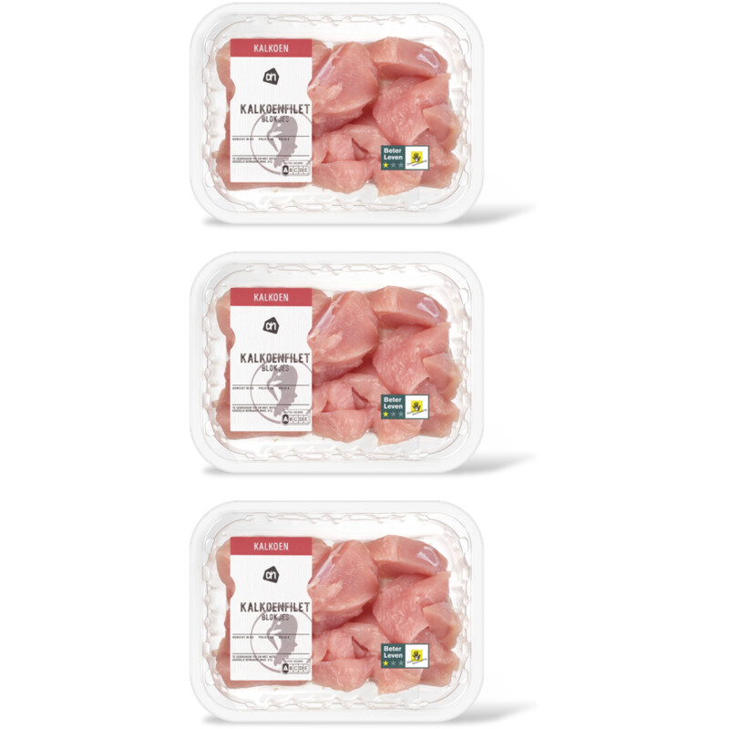 AH Kalkoenfilet blokjes 3-pack